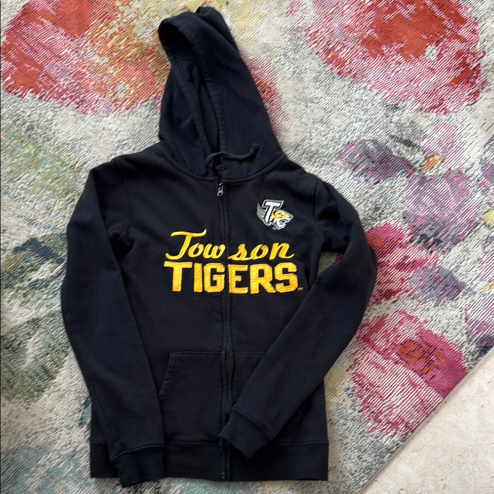 Towson University Tigers Kids Black Hoodie Jacket
